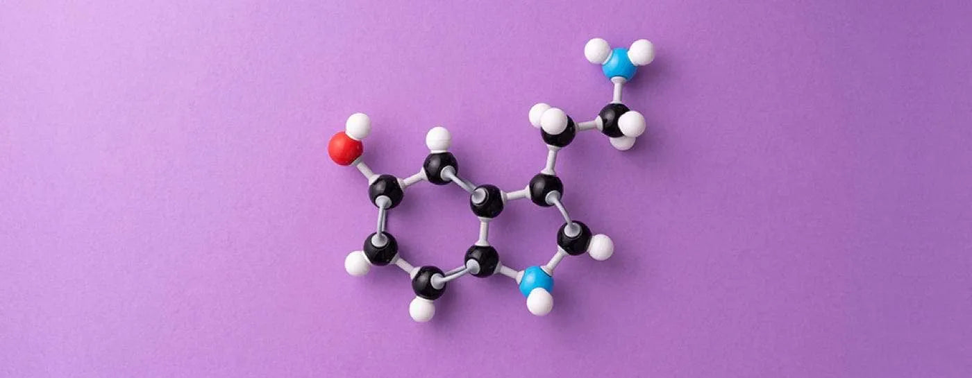 An image of molecules against a purple background.