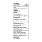 Product Image for Drug facts label for a topical product with white background and black text.