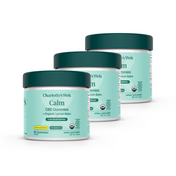 Product Image for Three jars of Charlotte's Web Calm CBD Gummies on a white background