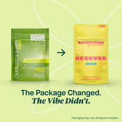 Product Image for Two packages from Charlotte's Web on a light green background with text 'The Package Changed. The Vibe Didn't.'