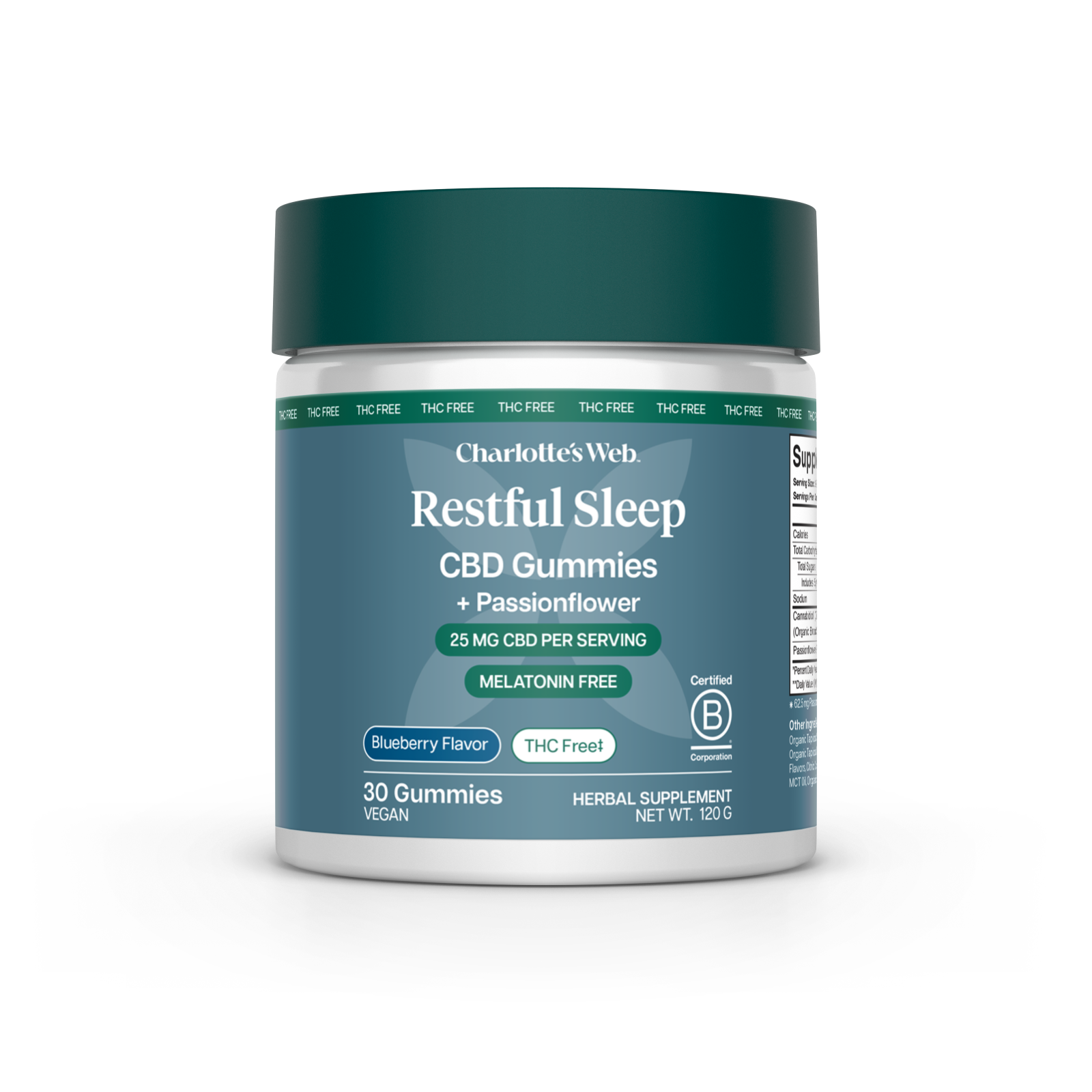 Product Image for Charlotte's Web Restful Sleep CBD Gummies container on a white background