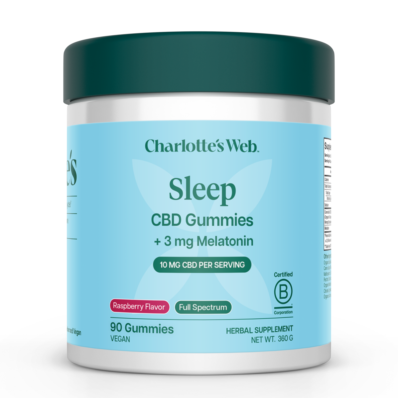 Product Image for Jar of Charlotte's Web Sleep CBD Gummies with Melatonin on a white background
