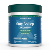 Product Image for Jar of Charlotte's Web Stay Asleep CBN Gummies on a white background