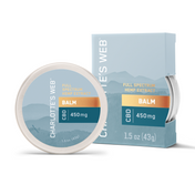 Product Image for Charlotte&#39;s Web CBD balm container and packaging on a white background