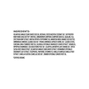 Product Image for List of ingredients on a white background