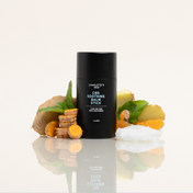 Product Image for CBD Soothing Balm Stick with green leaves and ginger on white background
