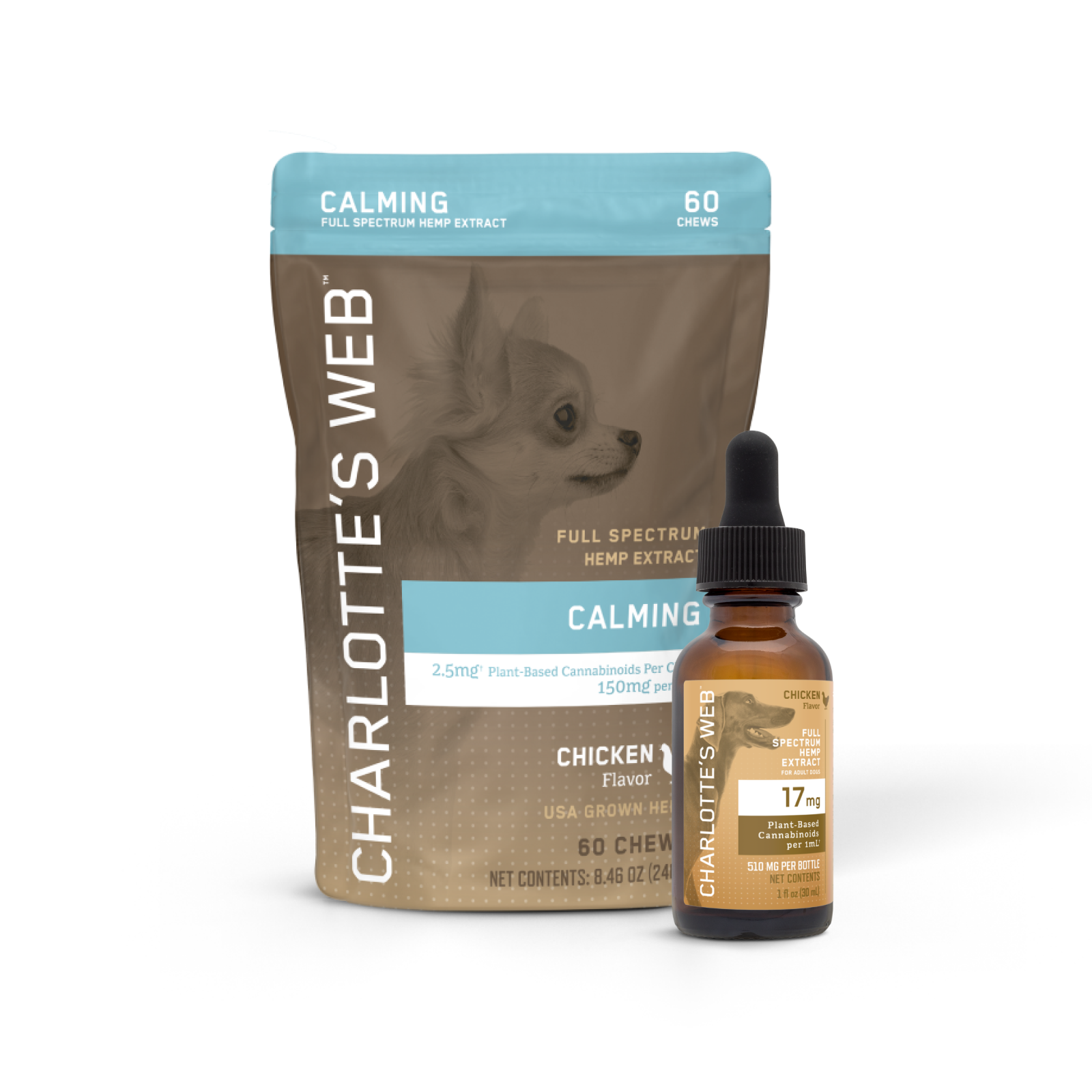 Product Image for Charlotte&#39;s Web full spectrum hemp extract product packaging on a white background