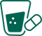 Icon of a glass with a capsule on a white background
