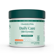 Product Image for Jar of Charlotte&#39;s Web Daily Care 15mg CBD Gummies on a white background