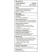 Product Image for Drug facts label for a topical analgesic product on a white background