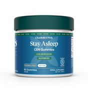 Product Image for Jar of Charlotte&#39;s Web Stay Asleep CBN Gummies on a white background