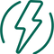Green lightning bolt icon on a white background
