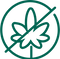Green circle with a white cannabis leaf crossed out