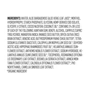 Product Image for List of ingredients on a white background